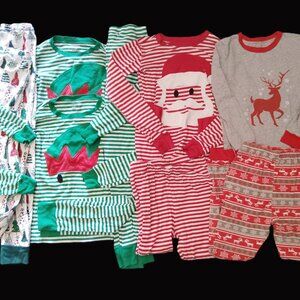 LOT OF KIDS CHRISTMAS PAJAMAS SETS 2 PC PANTS CHILDRENS PLACE~BOYS/GIRLS SIZE 8
